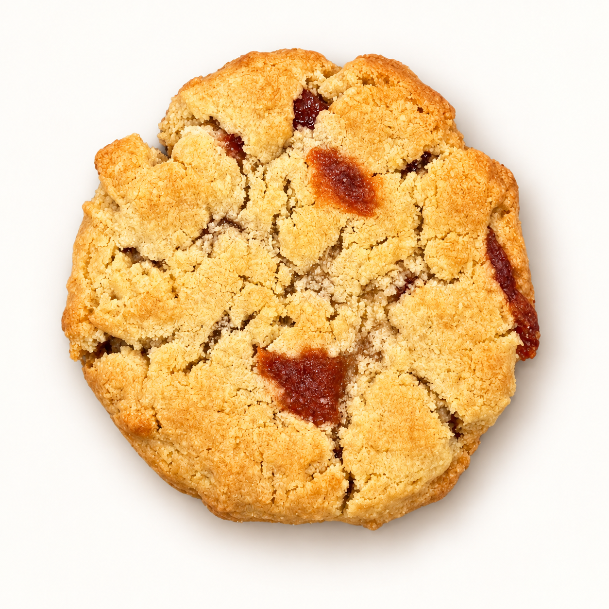 Golden textured Bare Batch cookie with a soft center